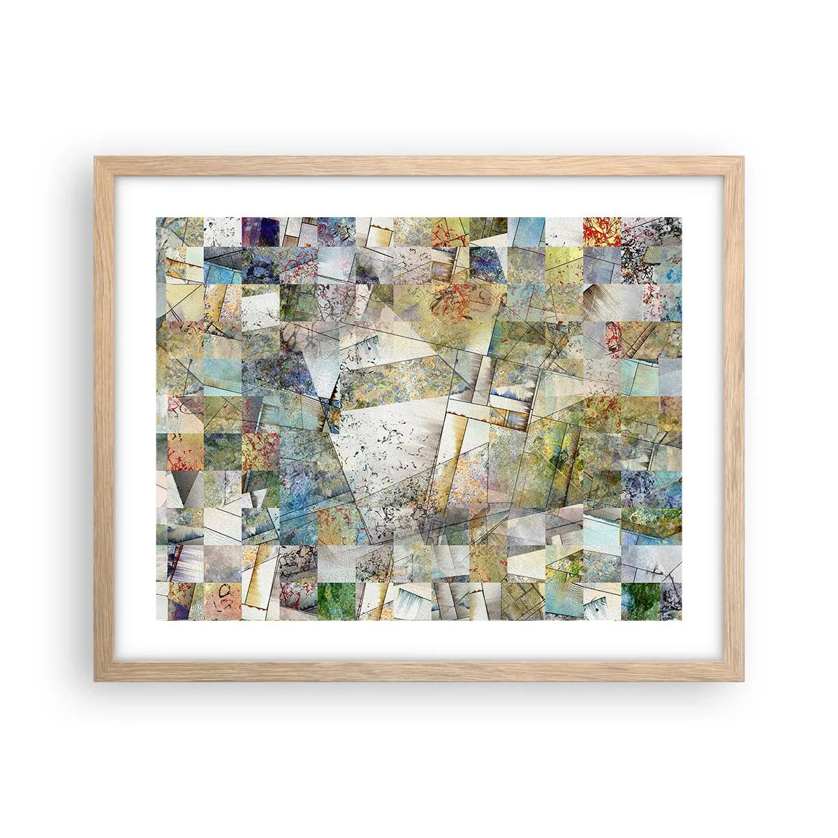 Poster in einem Rahmen aus heller Eiche - Geometrische Mischung - 50x40 cm