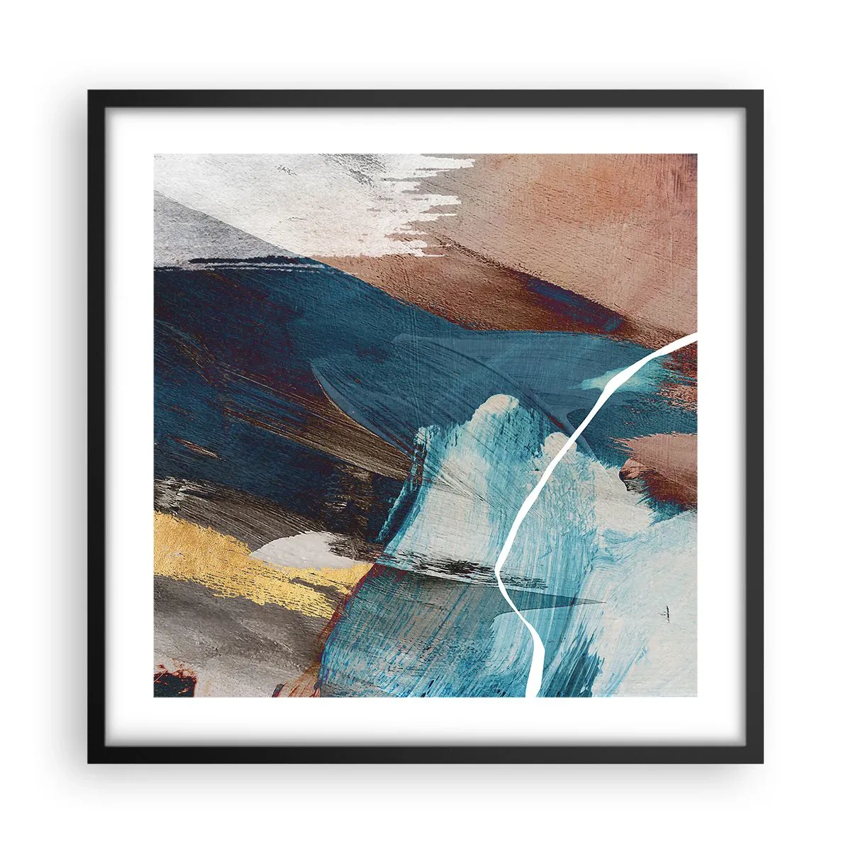 Poster in einem schwarzem Rahmen - Großzügig und mit Energie - 50x50 cm