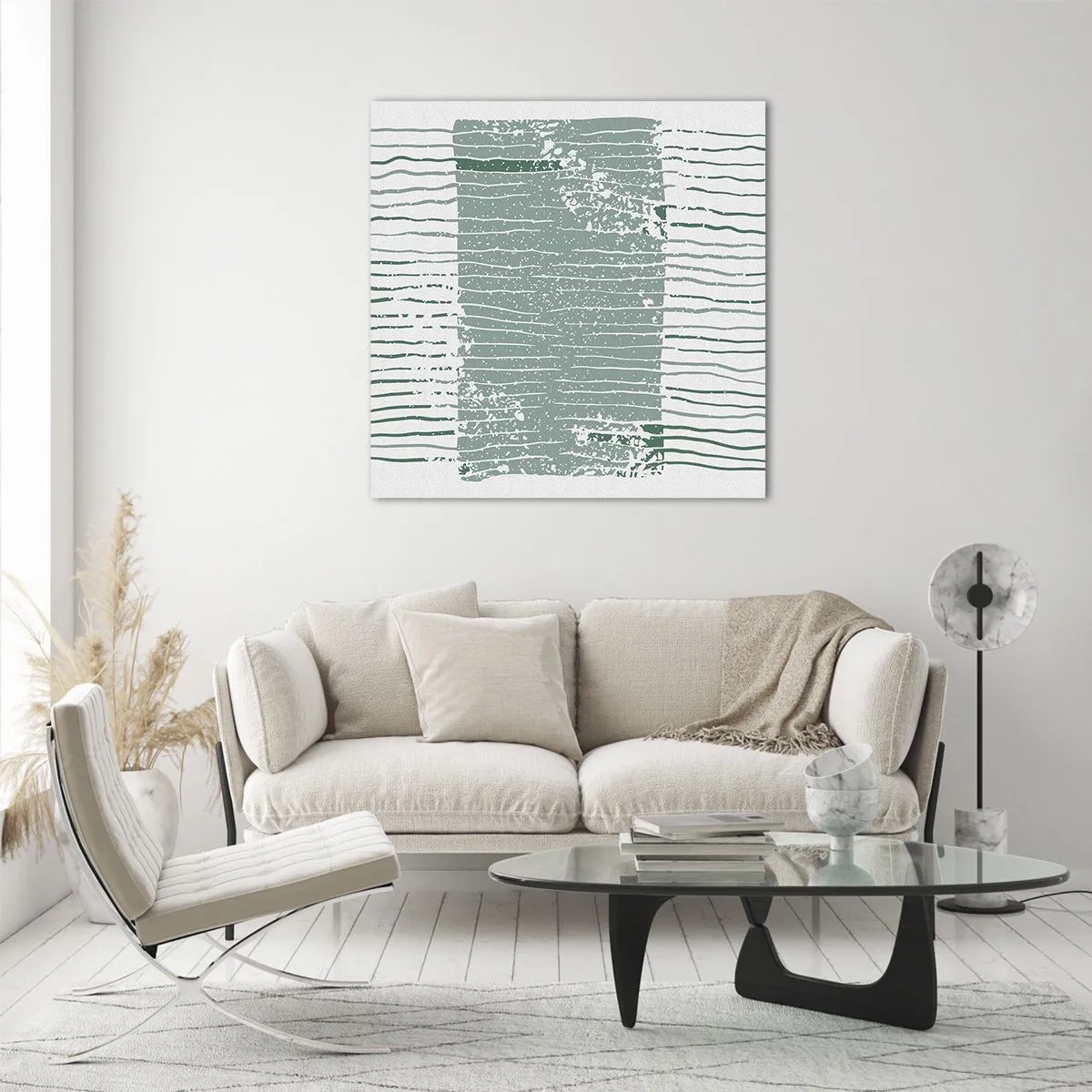 Glasbild - Bild auf glas - Marine Abstraktion - 50x50 cm