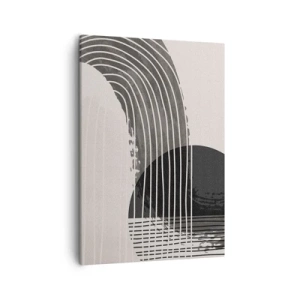 Bild auf Leinwand - Leinwandbild - Abstraktes Muster mit Linien und geometrischen Formen - 50x70cm - Hin und zurück - Moderne Wanddekoration für Wohnzimmer und Schlafzimmer ARTTOR