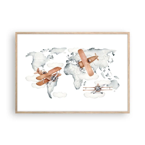 Poster in einem Rahmen aus heller Eiche - Im Pioniergeist - 100x70 cm