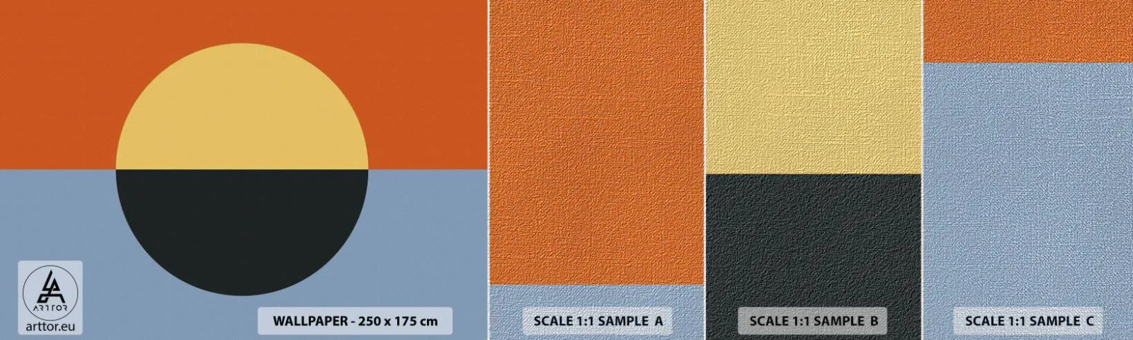 Fototapeten Muster Premium Canvas - Eine Komposition aus Wärme und Kühle - Abstraktion, Stück, Grafik - 100x30 cm