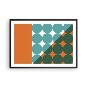 Poster in einem schwarzem Rahmen - Geometrische Muster in Kontrastfarben - 70x50cm - Nach oben und schräg - Moderne Wanddekoration für Wohnzimmer und Schlafzimmer ARTTOR