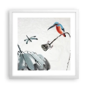 Poster in einem weißen Rahmen - Das Leben der Wiese - 40x40 cm