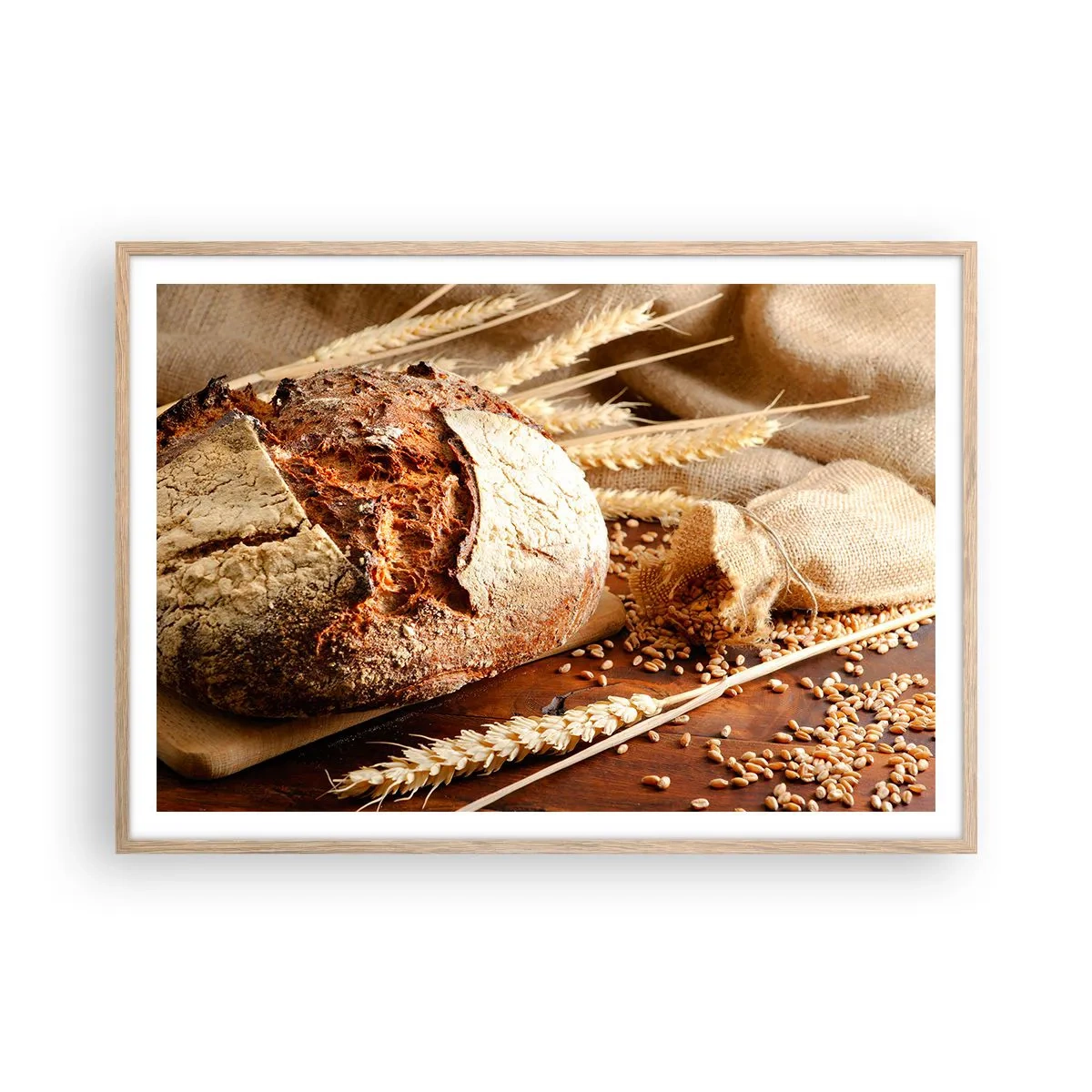 Poster in einem Rahmen aus heller Eiche - Appetitanregend, duftend, knackig - 100x70 cm