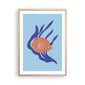 Poster in einem Rahmen aus heller Eiche - Bewohnerin von Korallengewässern - 50x70 cm