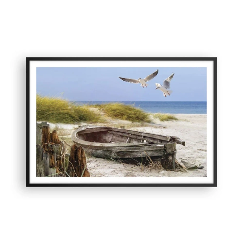 Poster in einem schwarzem Rahmen - In Wind gebadet - 91x61 cm