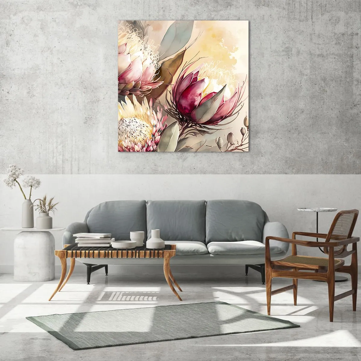 Glasbild - Bild auf glas - Im Profil und en face - 50x50 cm