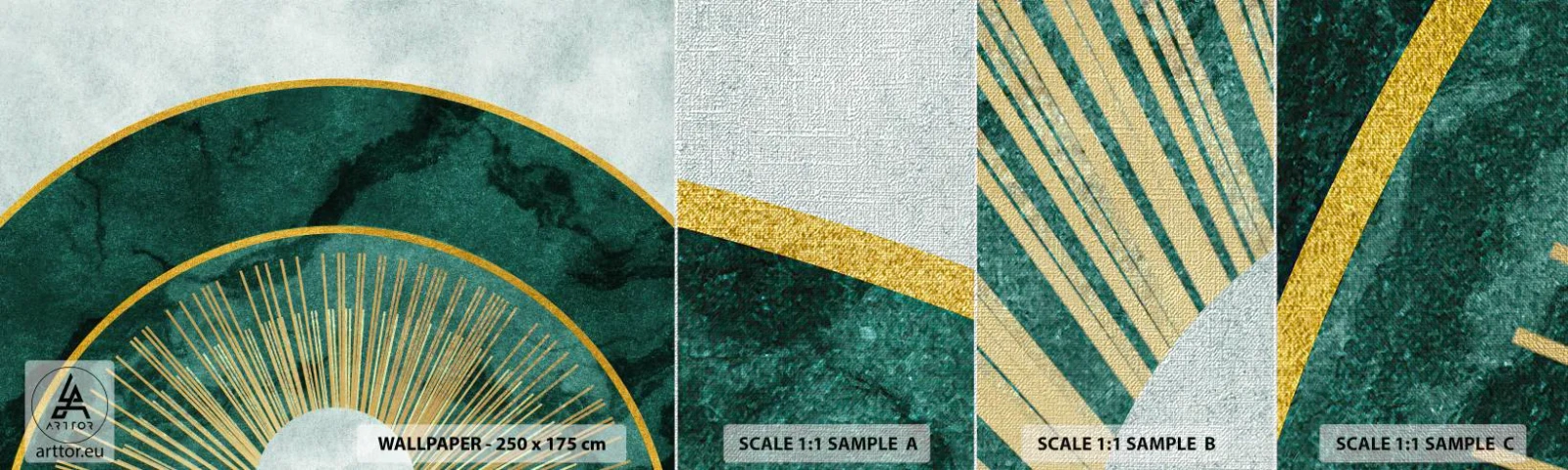 Fototapeten Muster Premium Canvas - Anderes Sonnensystem - Art Deco, Modern, Abstraktion - 100x30 cm