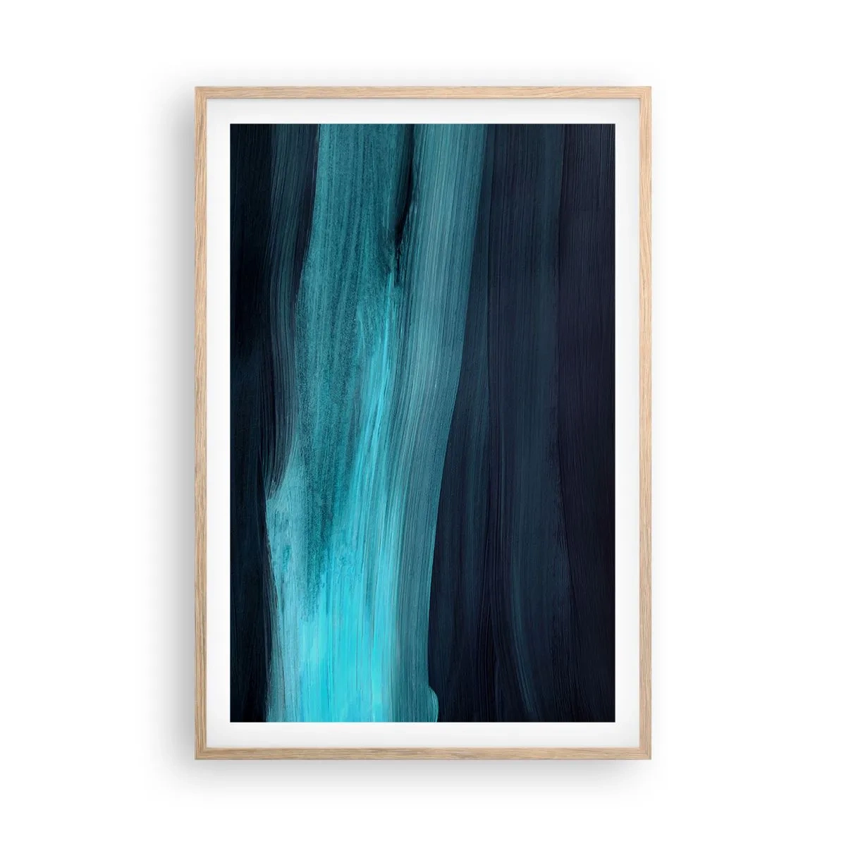 Poster in einem Rahmen aus heller Eiche - Gehen Sie mit dem Strom - 61x91 cm