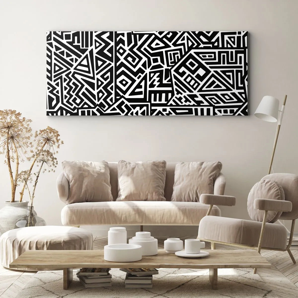 Bild auf Leinwand - Leinwandbild - Präkolumbianische Komposition - 100x40 cm