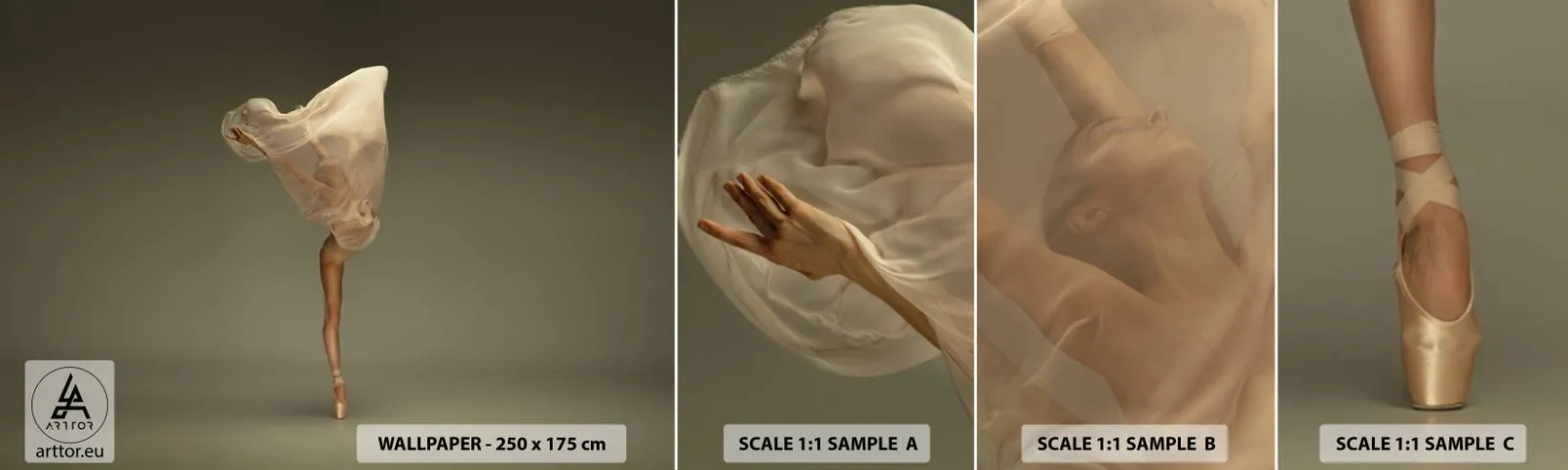 Fototapetenmuster Standard Eco - Es wird bald auffliegen - Ballerina, Tanzen, Ballett - 100x30 cm