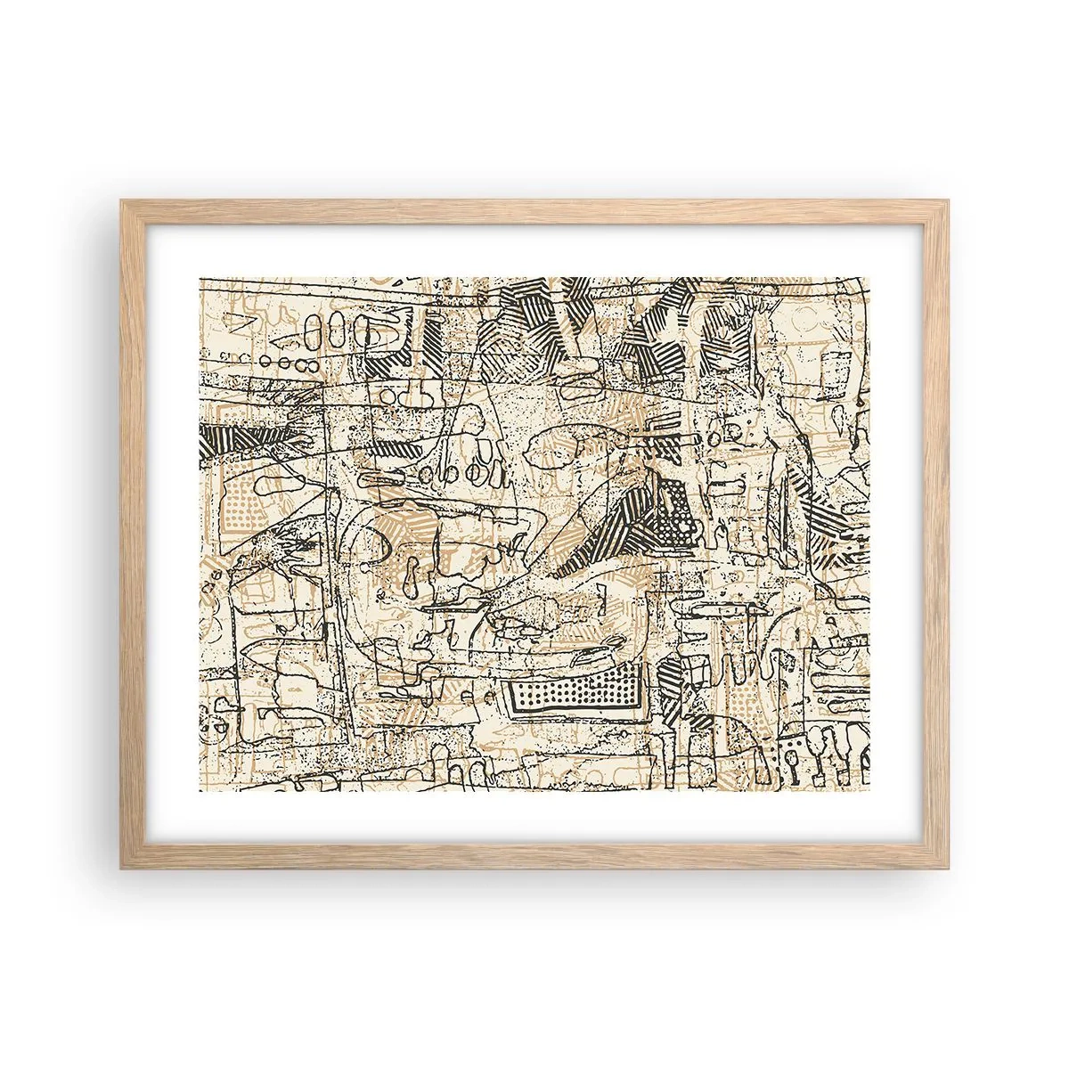 Poster in einem Rahmen aus heller Eiche - Es wartet darauf, entschlüsselt zu werden - 50x40 cm