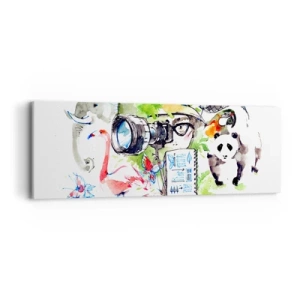 Bild auf Leinwand - Leinwandbild - In der Linse eines Reisenden - 90x30 cm