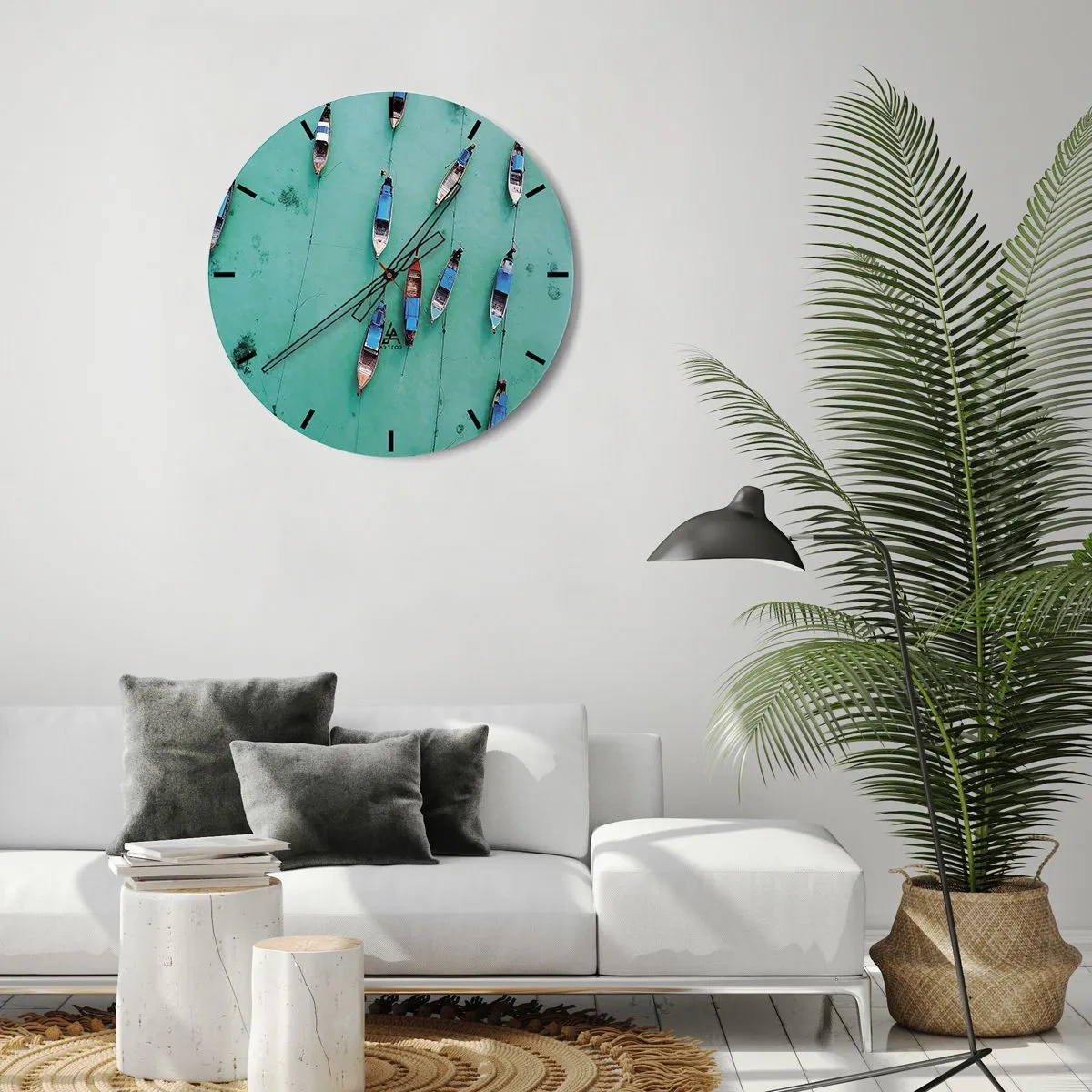Wanduhr - Glasuhr - In freudiger Erwartung - 40x40 cm