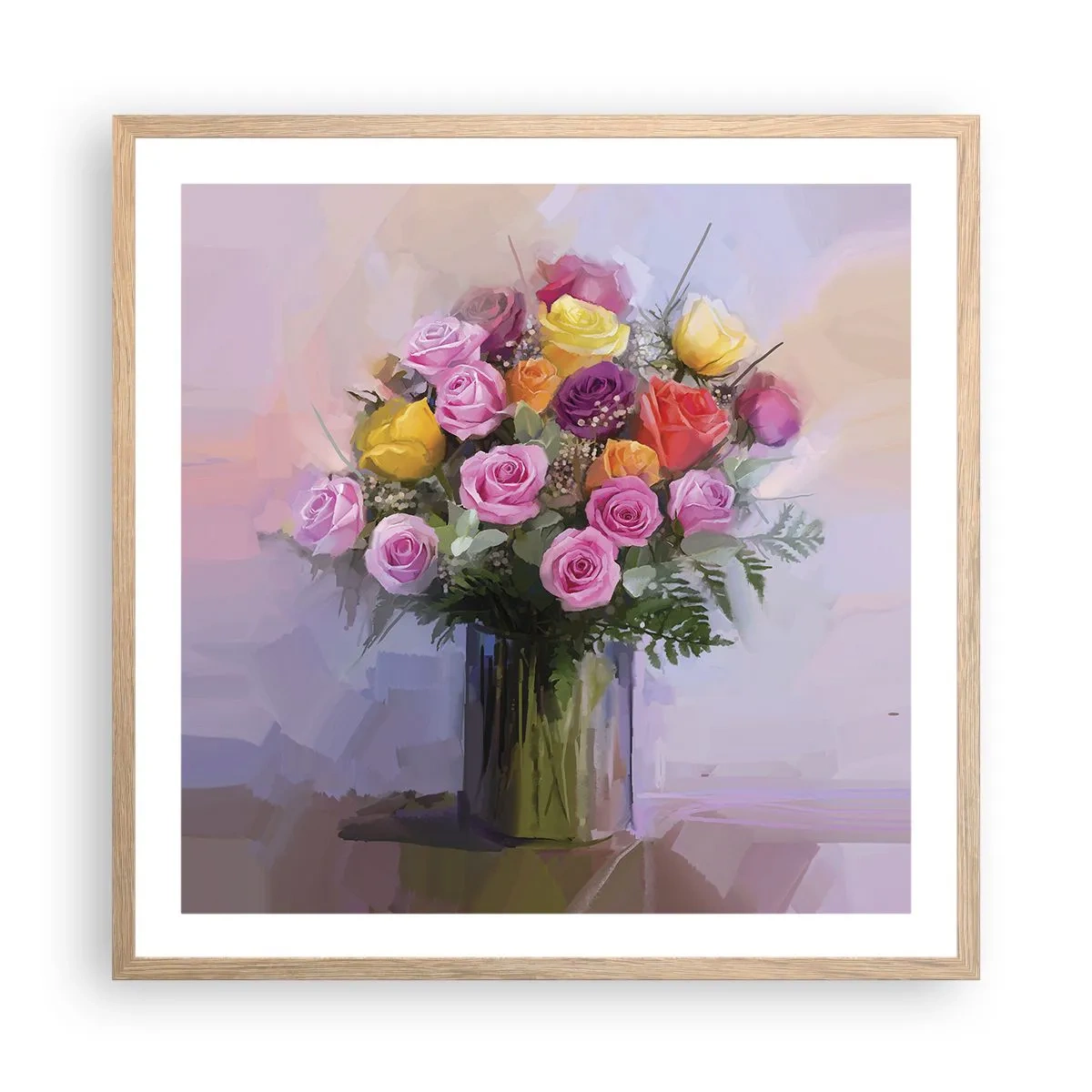 Poster in einem Rahmen aus heller Eiche - Festgehaltene Schönheit - 60x60 cm