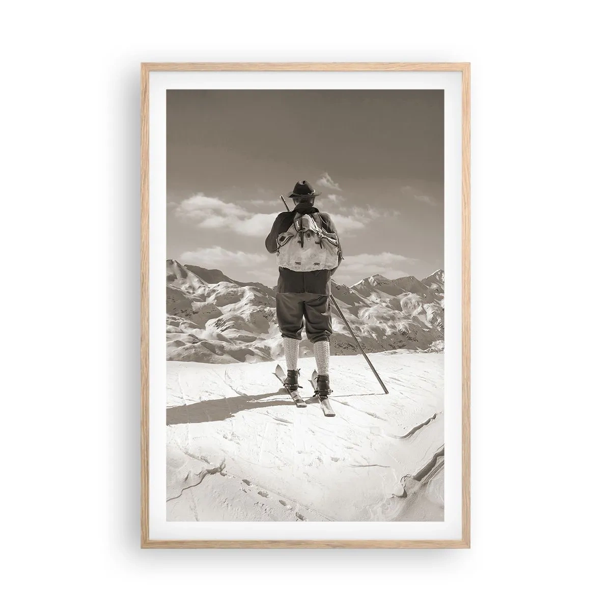 Poster in einem Rahmen aus heller Eiche - Und die Berge bleiben unverändert - 61x91 cm