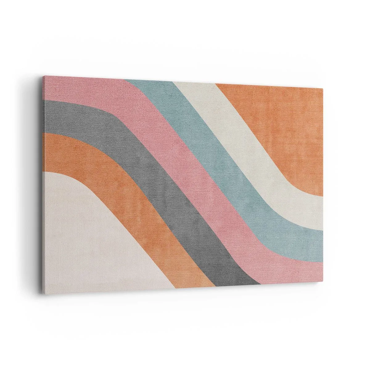 Bild auf Leinwand - Leinwandbild - Bunte Retro-Streifen - 100x70cm - Diagonale Komposition – Bewegung - Moderne Wanddekoration für Wohnzimmer und Schlafzimmer ARTTOR