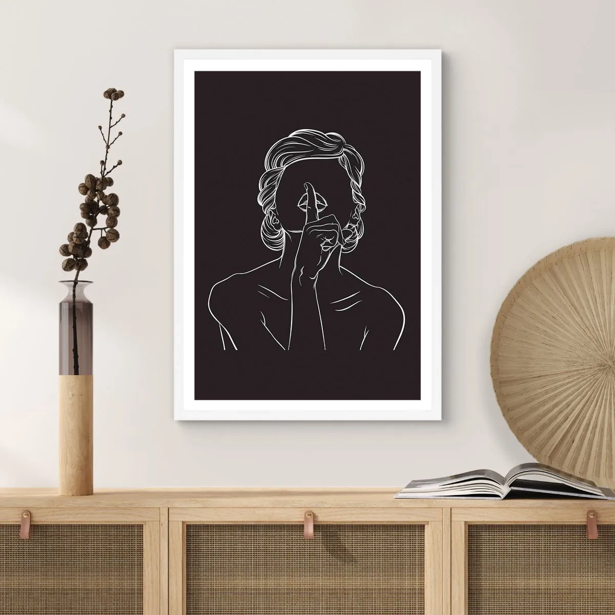 Poster in einem weißen Rahmen - Schönheit erblüht in der Stille - 70x100 cm