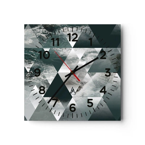 Wanduhr - Glasuhr - Kristallperspektive - 40x40 cm