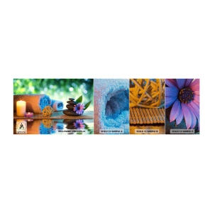 Fototapeten Muster Premium Sand - Zeit für den Körper - Spa, Kerze, Kultur Japan - 100x30 cm