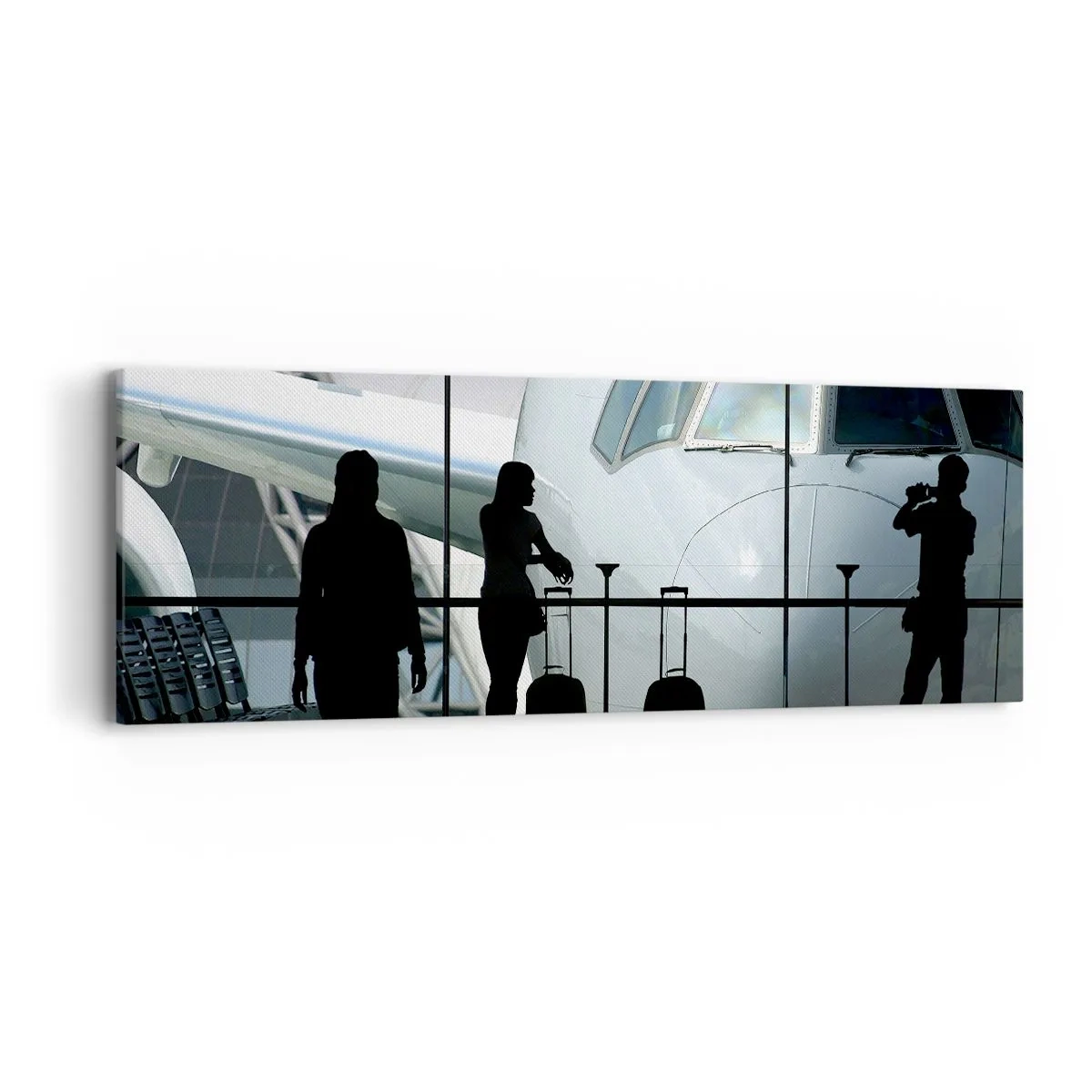 Bild auf Leinwand - Leinwandbild - Vis a vis am Flughafen - 90x30 cm