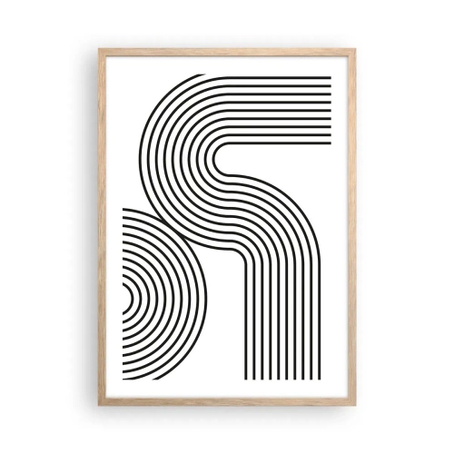 Poster in einem Rahmen aus heller Eiche - An der Kurve - 50x70 cm