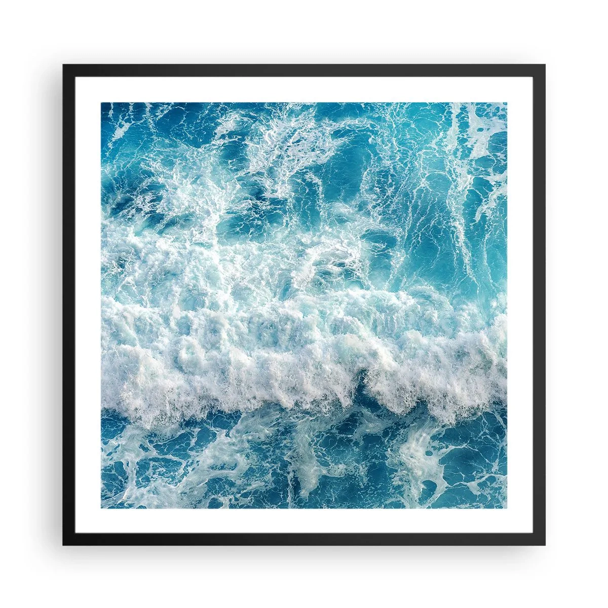 Poster in einem schwarzem Rahmen - Freudig und springend - 60x60 cm