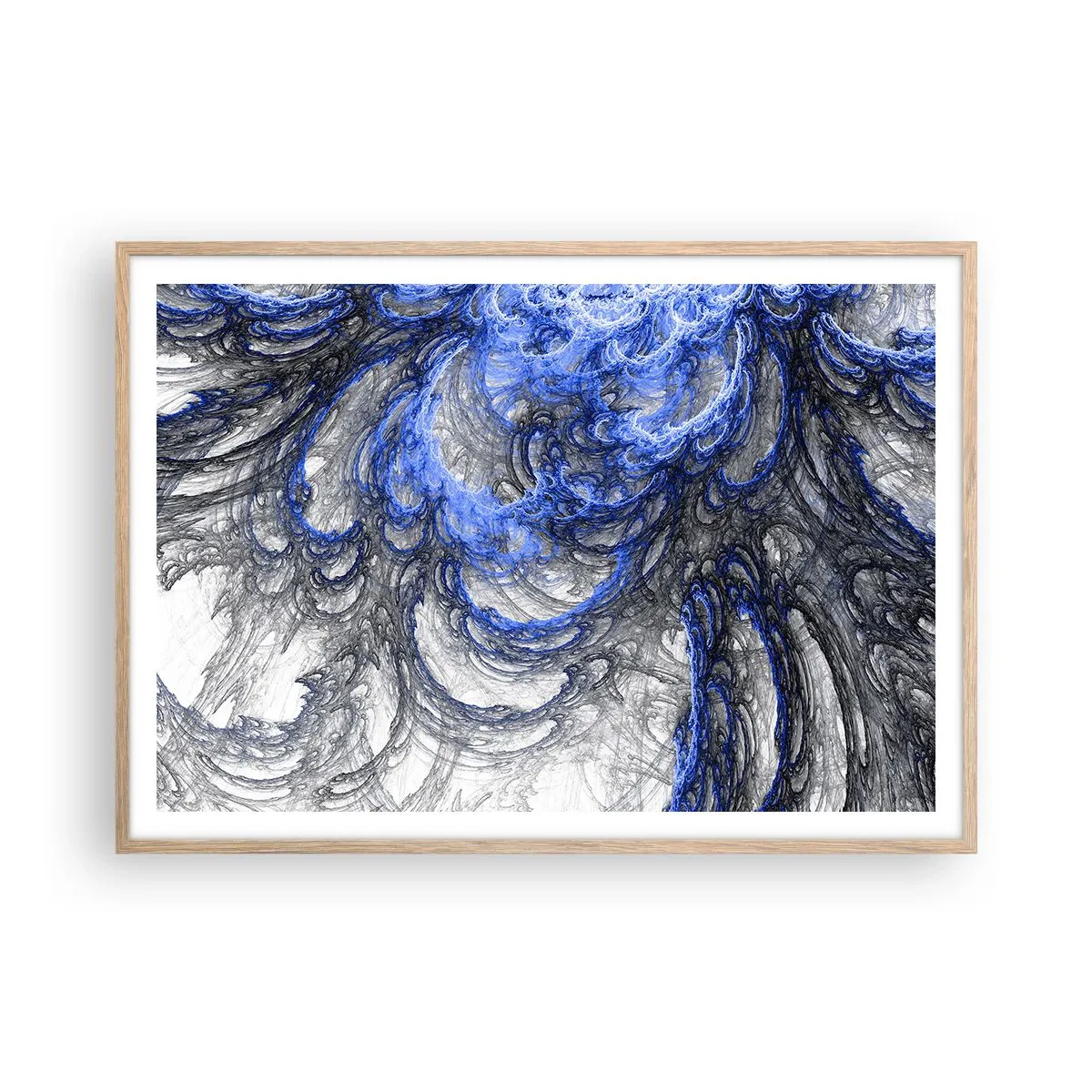 Poster in einem Rahmen aus heller Eiche - Die Geburt einer Welle - 100x70 cm