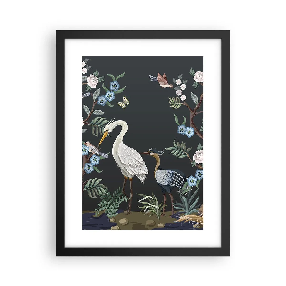Poster in einem schwarzem Rahmen - Vogelparade - 30x40 cm