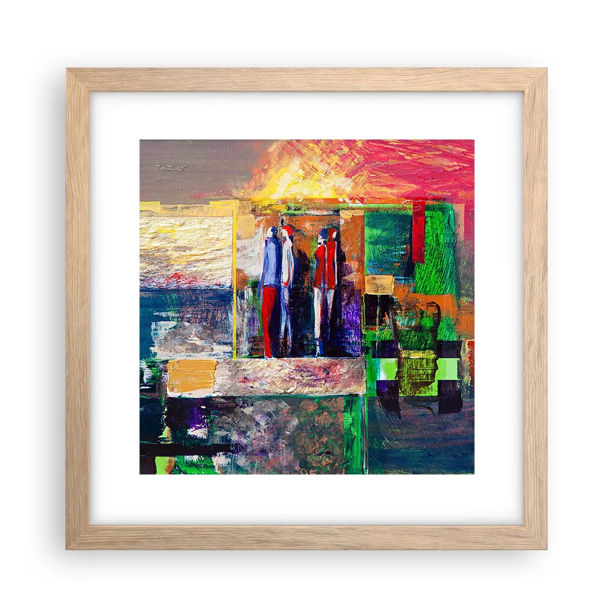 Poster in einem Rahmen aus heller Eiche - Beziehungen und Emotionen - 30x30 cm