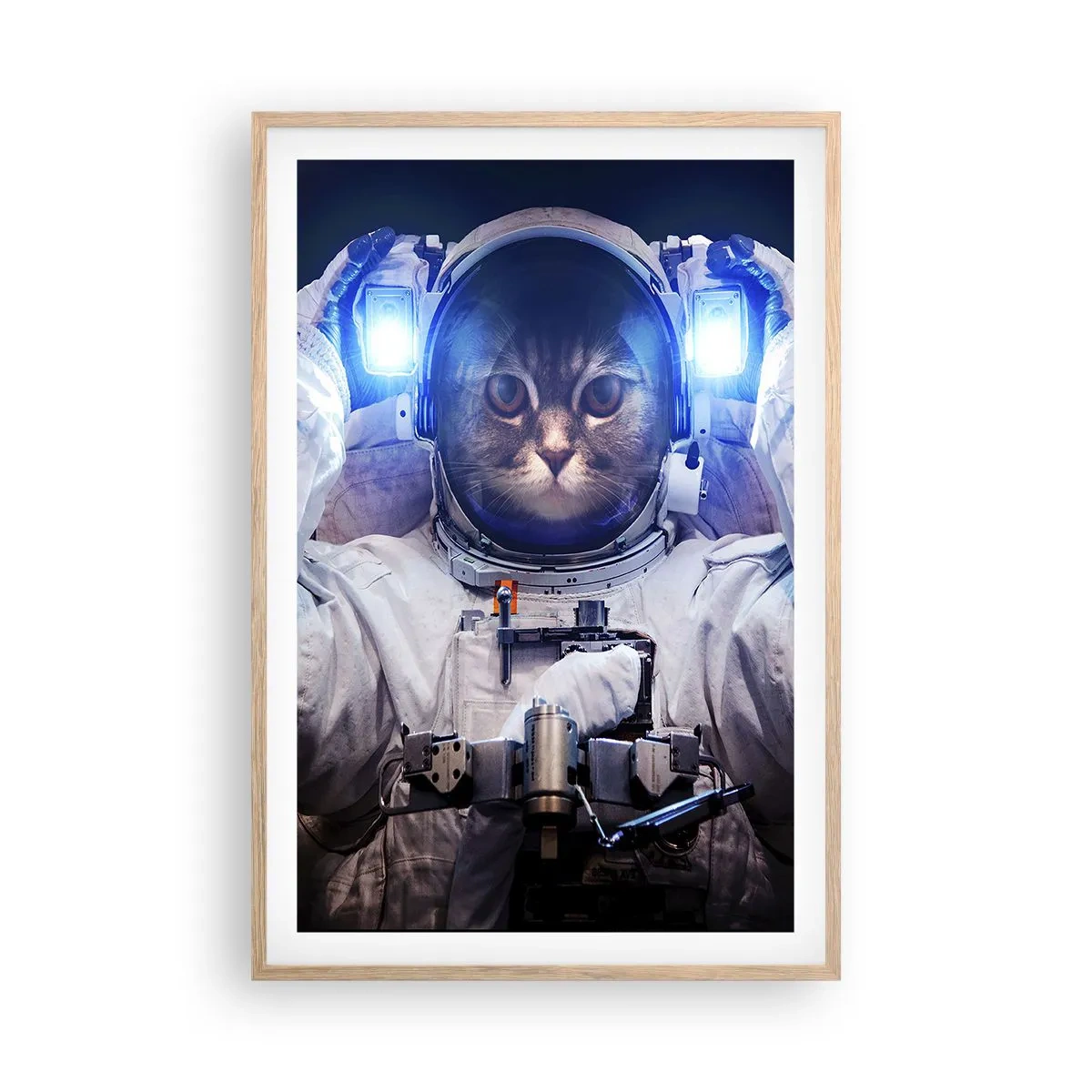 Poster in einem Rahmen aus heller Eiche - Houston, du hast ein Problem - 61x91 cm