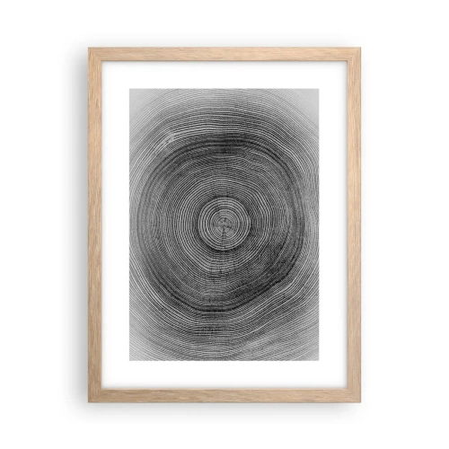 Poster in einem Rahmen aus heller Eiche - Zeichen der Zeit - 30x40 cm