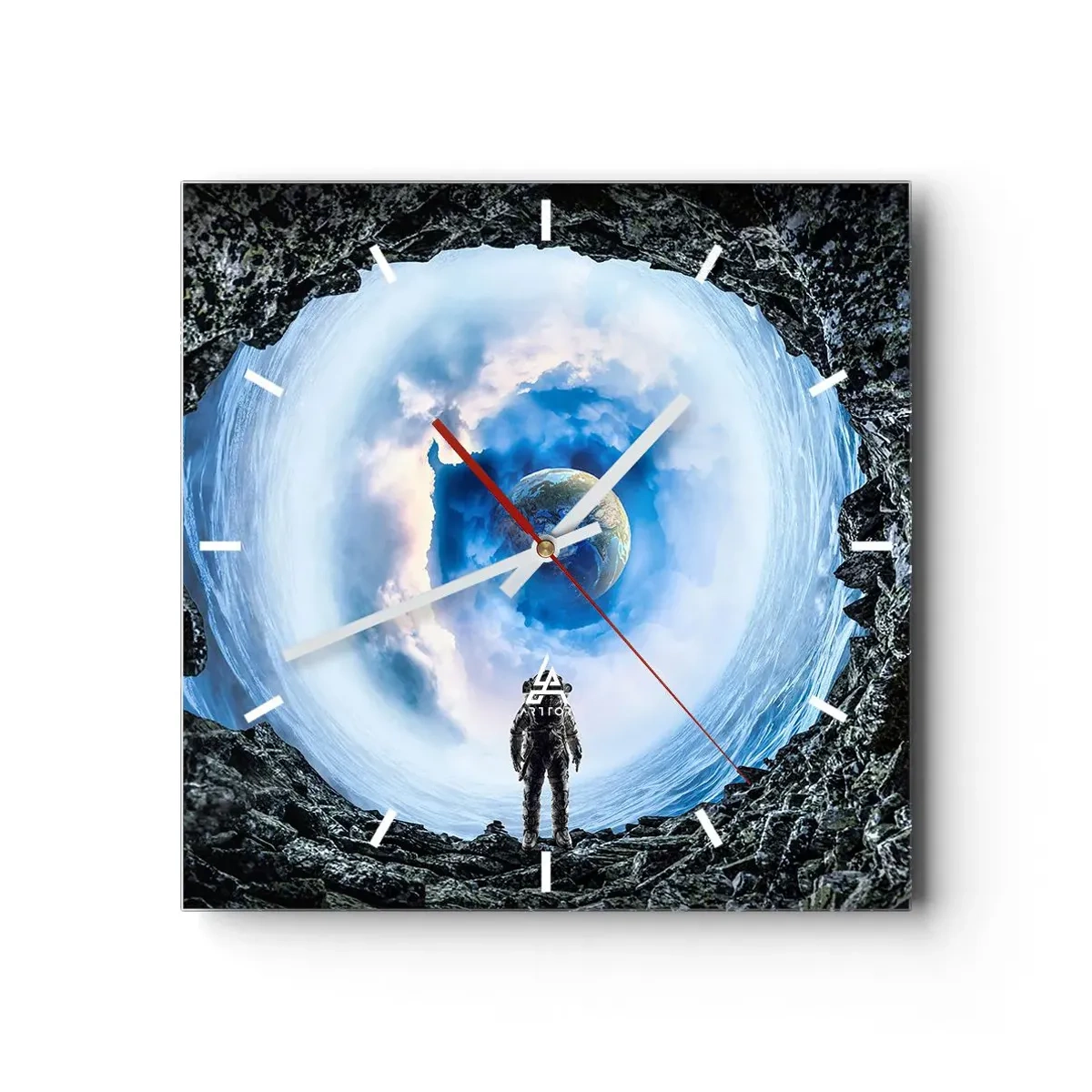 Wanduhr - Glasuhr - Es ist nicht weit von zu Hause - 40x40 cm