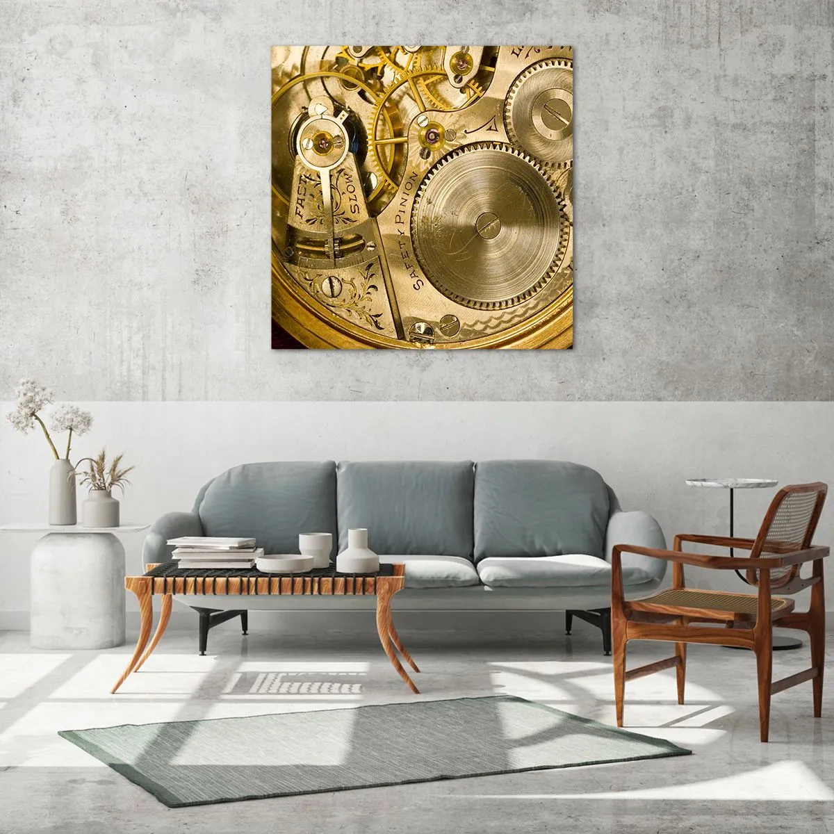 Glasbild - Bild auf glas - Geh mit der Zeit - 70x70 cm