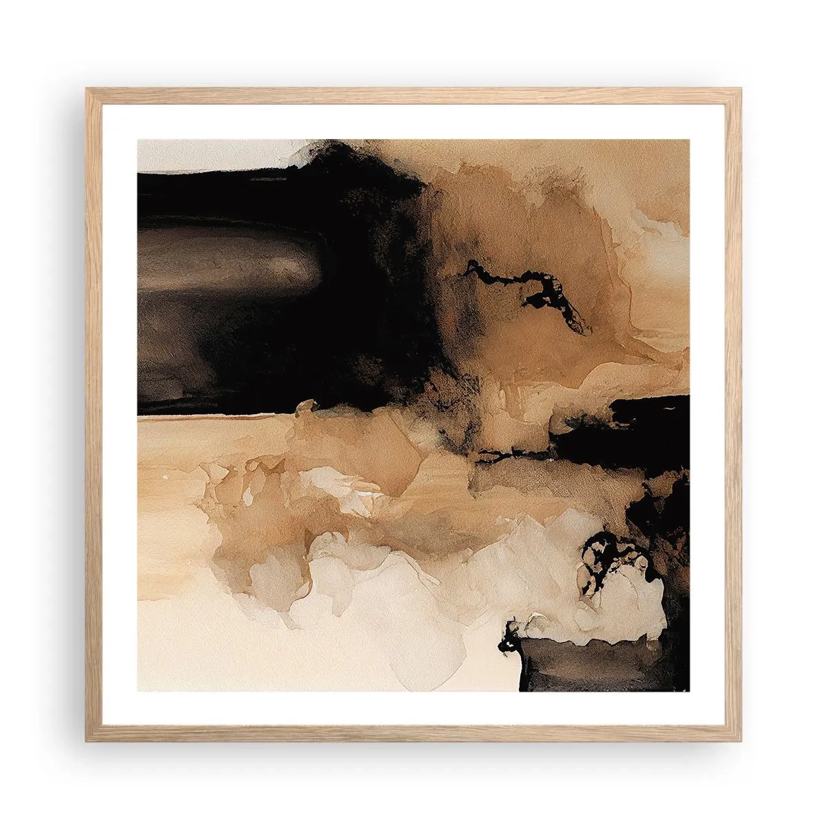 Poster in einem Rahmen aus heller Eiche - Faszinierende Abstraktion - 60x60 cm