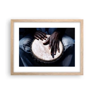 Poster in einem Rahmen aus heller Eiche - Lebe in deinem eigenen Rhythmus - 40x30 cm