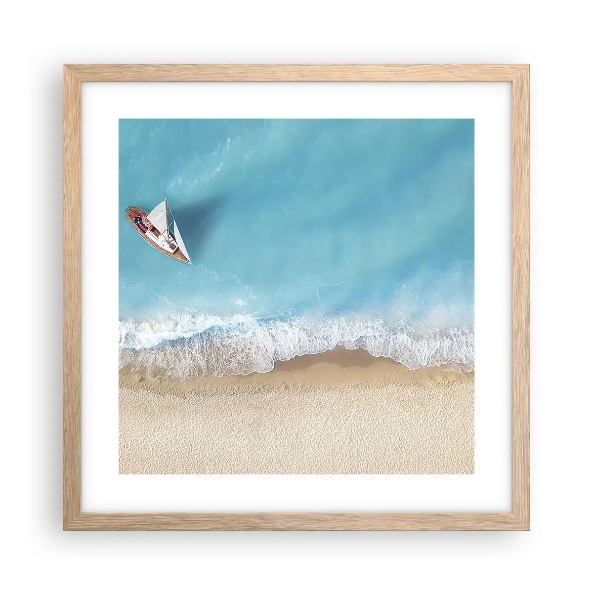 Poster in einem Rahmen aus heller Eiche - An der Grenze von Blau und Gold - 40x40 cm