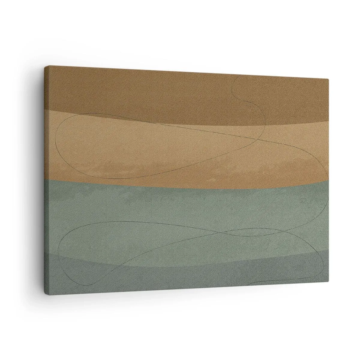 Bild auf Leinwand - Leinwandbild - Abstrakte Komposition in natürlichen Erdtönen - 70x50cm - Horizontale Komposition - Moderne Wanddekoration für Wohnzimmer und Schlafzimmer ARTTOR