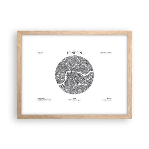 Poster in einem Rahmen aus heller Eiche - Anatomie von London - 40x30 cm
