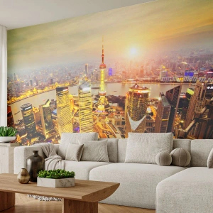 Selbstklebende Fototapete Deluxe Sticker - Asiatischer Traum - Stadt, Landschaft, Die Architektur - 250x175 cm
