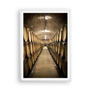 Poster in einem weißen Rahmen - In einem gemauerten Keller - 70x100 cm