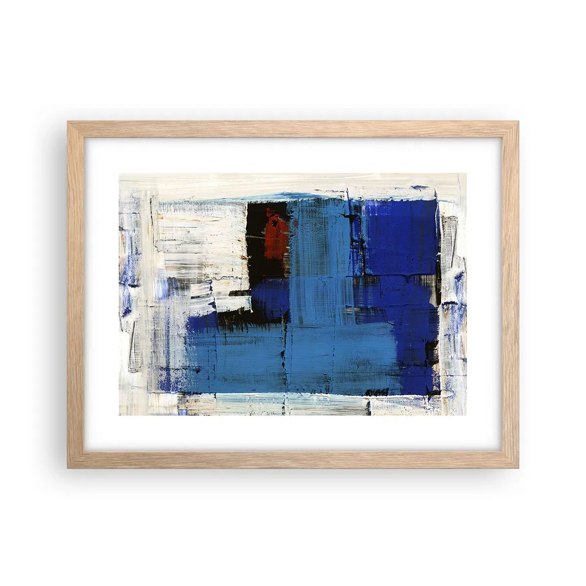 Poster in einem Rahmen aus heller Eiche - Geheimnis ist blau - 40x30 cm