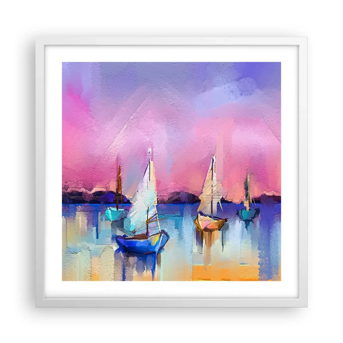 Poster in einem weißen Rahmen - Richtung: breites Wasser - 50x50 cm