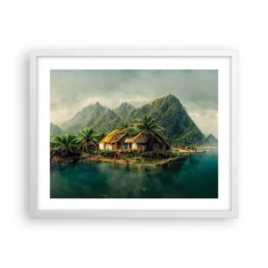 Poster in einem weißen Rahmen - Tropisches Paradies - 50x40 cm
