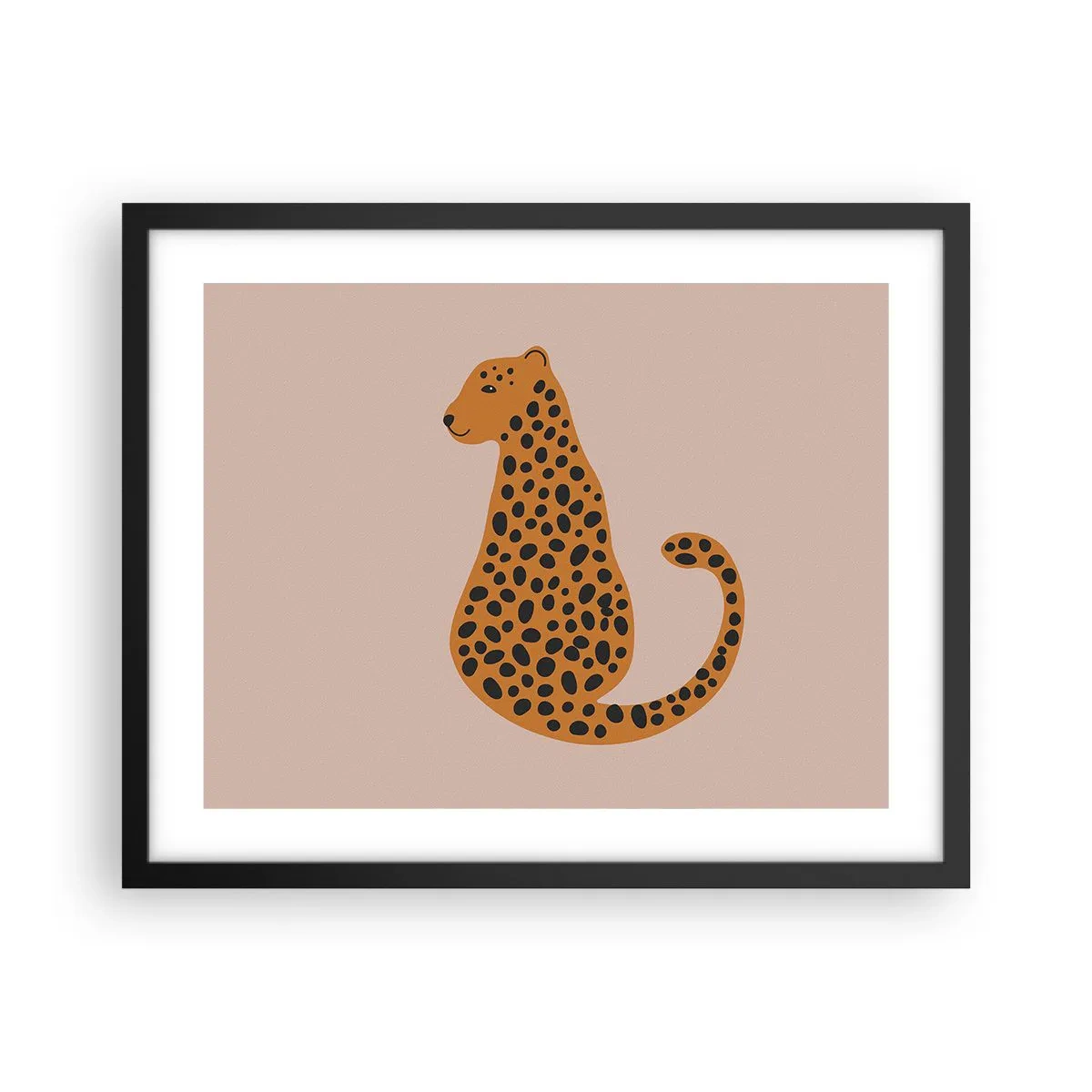 Poster in einem schwarzem Rahmen - Leopardenmuster ist ein modisches Muster - 50x40 cm