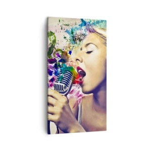 Bild auf Leinwand - Leinwandbild - Malen Sie die Welt mit Ihrer Stimme - 45x80 cm
