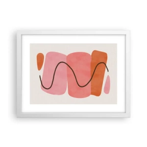 Poster in einem weißen Rahmen - Sanfte Bewegung der Formen - 40x30 cm