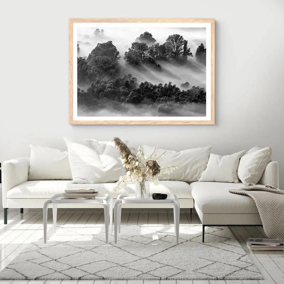 Poster in einem Rahmen aus heller Eiche - Aufstehend aus dem Schlaf - 40x30 cm