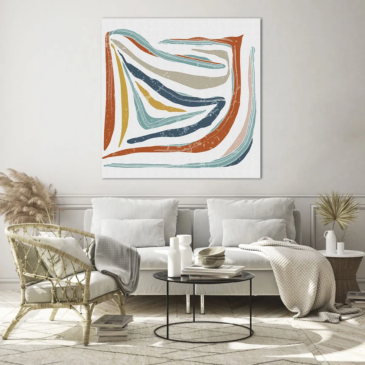 Glasbild - Bild auf glas - Abstraktion mit einem freundlichen Lächeln - 30x30 cm